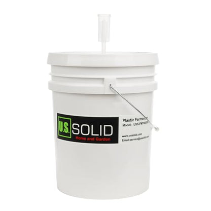 U.S. Solid 2-Pack Plastic Fermenter - 5 Gallon Food-Grade Fermenting Bucket Homebrewing Fermentor with Spigot and Airlock - size: 5 gallon(2-PACK)