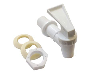 AquaNation BPA Free Replacement Water Cooler Faucet Bottle Jug Ceramic Water Crock Reusable Tap Spout Beverage Lever Pour Dispenser Valve Gravity Water Spigot - Made in USA (1, White) - color: White