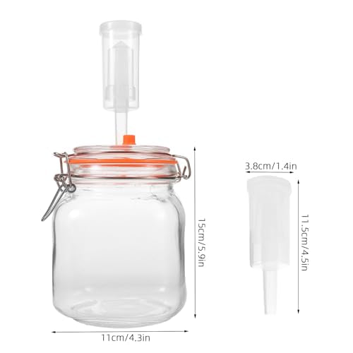 Fermentation Jars with Airlocks & Weight - 1L/32oz Mason Jar Fermentation Kit with Lid - Sourdough Starter Crock for Veggies, Sauerkraut