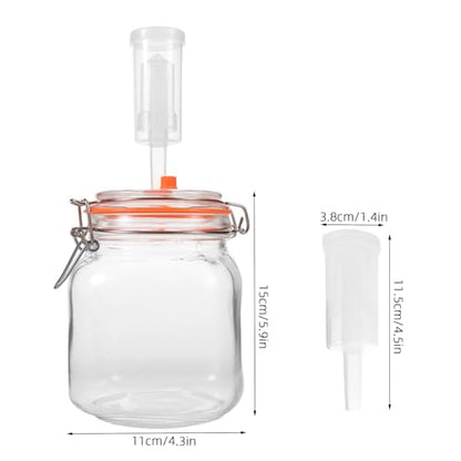Fermentation Jars with Airlocks & Weight - 1L/32oz Mason Jar Fermentation Kit with Lid - Sourdough Starter Crock for Veggies, Sauerkraut