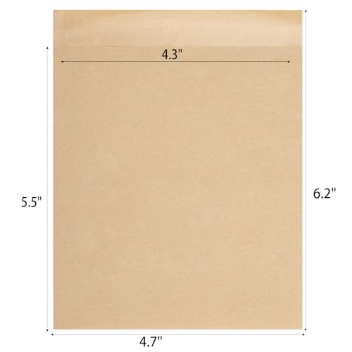 200 Pcs Kraft Paper Cookies Bags - Unbleached Small Paper Bakery Bags for Treats, Baked Snacks, Pastry, Bread (4.7x6.3 Inch) - size: 4.7x6.3 inch-200pcs