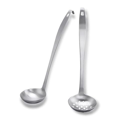 Stainless Steel Soup Ladle,Serving Ladle Scoop And Slotted Spoon Set Of 2 with Hook and Hole for Easy Hanging,Cooking Utensils Set for Kitchen - size: S With Hook