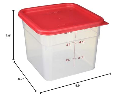 Cambro 6SFSPP190 Translucent Food Container With Lid, 6-Quart