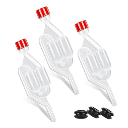 Wires and Cables 3 Pieces S-Shape Airlocks,Homebrew Bubble Airlock Carboys Stopper & Fermenter Seal Valve with Food Grade Grommets Wires and Cables(3 Pack) - color: 3 Pack