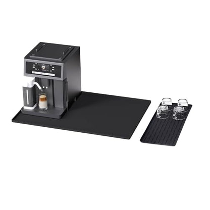Silicone Coffee Mat, 24"X16" Heat-Resistant,Eco-friendly,Hygienic Drying Pad,Leak-Proof and Non-Slip,Removable Silicone Mat with Concave and Convex Design,（Black 24X16） - color: Black, size: 24" x 16"