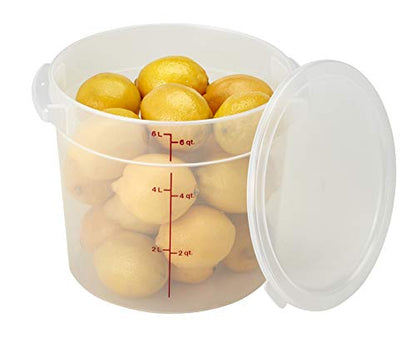 Cambro RFS6PPSW2190 6-Quart Round Food-Storage Container with Lid, Set of 2 - size: 6 Quart