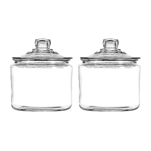 Anchor Hocking Heritage Hill 3 Quart Glass Jar with Lid, Set of 2 - size: 3 Quart, Set of 2