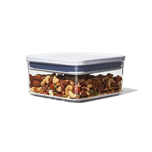 OXO Good Grips POP Container - Airtight Food Storage - Big Square Mini 1.1 Qt Ideal for tea bags, baking supplies, nuts or snacks - color: White, size: 1.1 Qt
