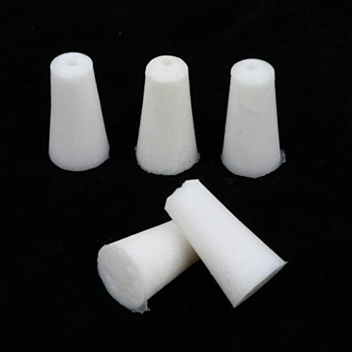 5 Pieces Test Tube Stopper Plugs Rubber Bung Stoppers Silicone Tapered Plugs Bung Airtight Seal Flexible Silicone Suitable for Househo, White, 13mm