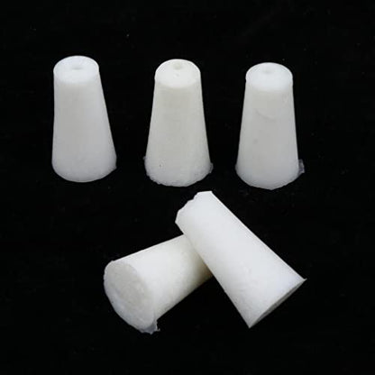 5 Pieces Test Tube Stopper Plugs Rubber Bung Stoppers Silicone Tapered Plugs Bung Airtight Seal Flexible Silicone Suitable for Househo, White, 13mm