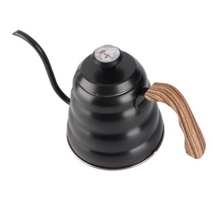 Coffee Pot, 1.2L Gooseneck Spout Pour Over Coffee Pot Water Flow Drip Tool Stainless Steel Tea Kettle with Thermometer for Home Barista Brewing