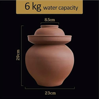 Traditional Chinese Porcelain Pickle Jar,Ceramic Fermentation Crock Pickling Pot,Ceramic Fermenting Jar with Water Seal Airlock Lid Stoneware Fermenter for Kimchi Sa 6KG*1