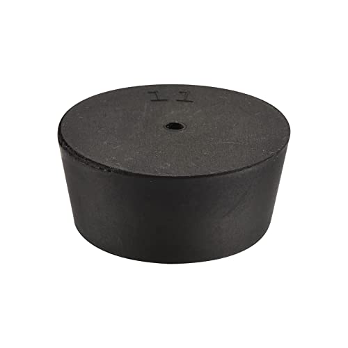 MECCANIXITY Rubber Tapered Plug 48mm to 56mm with Hole Test Tubes Bungs Stopper Black for Lab Home - size: 48mm - 56mm