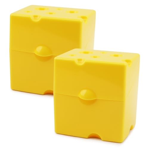 2PCS Sliced Cheese Storage Container, Airtight Lid, Stackable,4in | Durable ABS, Freshness Keeper Lid, Stackable Fridge Organizer, Dishwasher Safe,Each 3.15 x 3.94 x 4.13 In