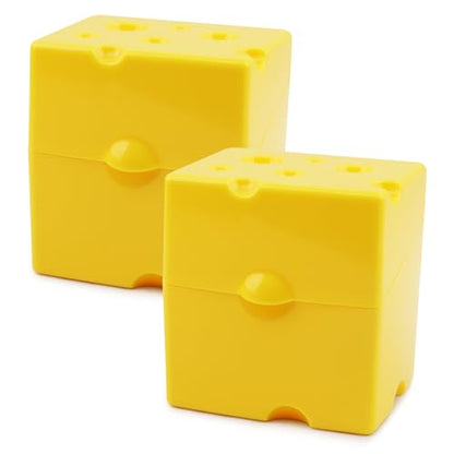 2PCS Sliced Cheese Storage Container, Airtight Lid, Stackable,4in | Durable ABS, Freshness Keeper Lid, Stackable Fridge Organizer, Dishwasher Safe,Each 3.15 x 3.94 x 4.13 In