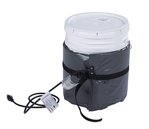 Powerblanket BB05-240V Industrial Grade D-12 Vinyl Shell Bee Blanket 5 gal Insulated Honey Pail Heater with 110 Degree F Fixed Internal Thermostat, 240V, Charcoal Gray - size: 5-Gallon, style: 240 V