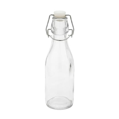 Restaurantware-9 Ounce Swing Top Glass Bottles, 10 Airtight Seal Glass Bottles With Swing Top Lids - Small, Resealable, Clear Bottle, For Sodas, Kombuchas, Juices - size: 9 oz