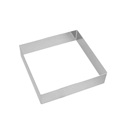 GALPADA Square Cake Ring Stainless Steel Mousse Mold 8.66 X 8.66 X 1.96 in Cake Ring for Baking Pastry Cookies Tiramisu Bread Sandwiches Reusable - size: Size 11