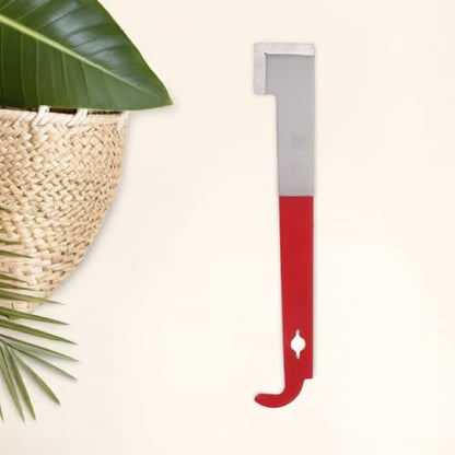 3pcs Stainless Steel J-Shape Bee Hive Frame Hook and Scraper Tool for Beekeeping, Curved Tail Hive Lifting Equipment in Wine Red for Efficient Beehive Maintenance