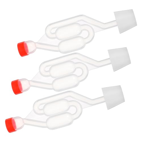 3pcs S-shaped Airlock Fermentation Bubble Airlocks with 6# Drilled Stoppers 8mm Hole Home Brewing Accessory for Beer, Wine, and Pickling