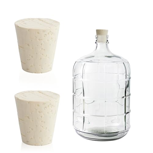 2 Pcs Fermentation Stopper Glass Carboy Corks for 3, 5, 6 Gallon Glass Water Jug Wood Tapered Stopper Bungs Cap for Home Brewing Wine (2pcs) - size: 2pcs