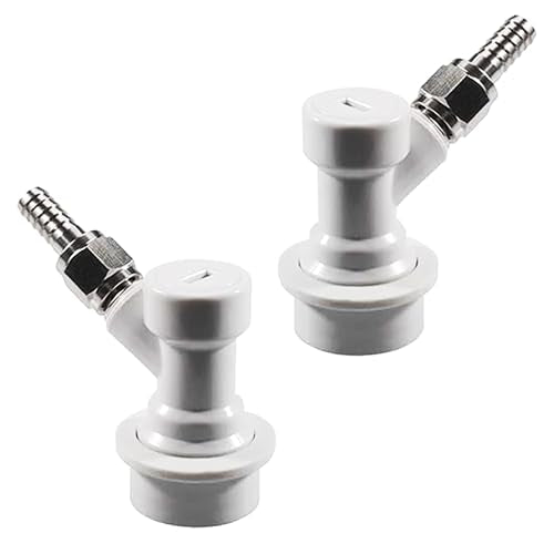 2Pcs Ball Lock Quick Disconnect for Corny Keg Home Brewing Gas Keg Coupler with Stainless Steel 5/16'' Gas Barb Cornelius Keg Connector by GWENBHMTOOL - color: Gray