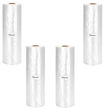 Immuson Food Storage Bag, 12 x 20 Plastic Produce Bag on a Roll Fruits, Vegetable, Bread, Food Storage Clear Bag (4 Rolls-1400 Bags) - size: 4 Rolls-1400 Bags
