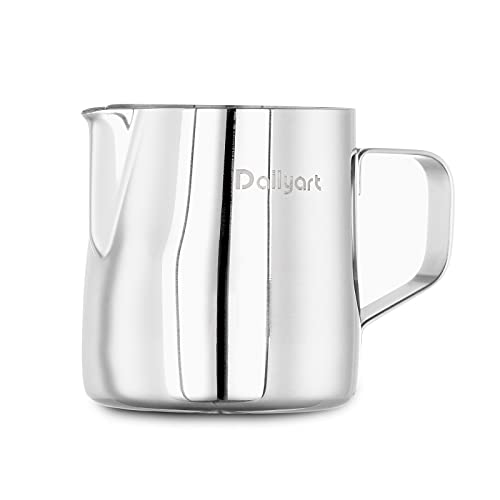 Milk Frothing Pitcher, Dailyart 6.8oz/200ml Milk Frother Cup 304 Stainless Steel Steaming Pitcher With Internal Scale, Espresso Accessories, Frother Pitchers For Espresso Machine Cappuccino Latte Art - size: 6.8 Ounces