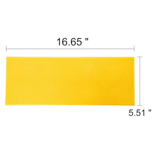POLLIBEE Beehive Foundation Sheet Beeswax Coated Bee Hive Foundation Sheets Bee Foundation Sheets for Super Bee Frame 10Pcs 5-5/8-inch Medium Beehive Foundation - color: Super-Yellow