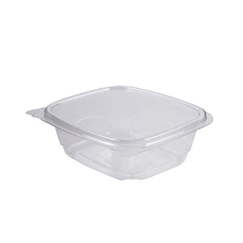 Karat PET Hinged Deli Containers with Lids - Perfect for Pasta Salads, Fruit, Deli Sides, and Home Meal Prep - Clear Plastic Food Containers, Take Out Containers (12oz)