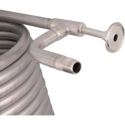 BREWBUILT Stainless Counterflow Wort Chiller - The Beast - 1.5 in. T.C. x 1/2 in. BSP