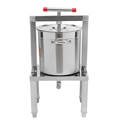 Manual Honey Press Extractor DIY Honey Extractor Beekeeping Stainless Steel Household Manual Honey Press, Manual Press for Wine Honey and Juice Making, Capacity 13.25L (Silver) (Silver)