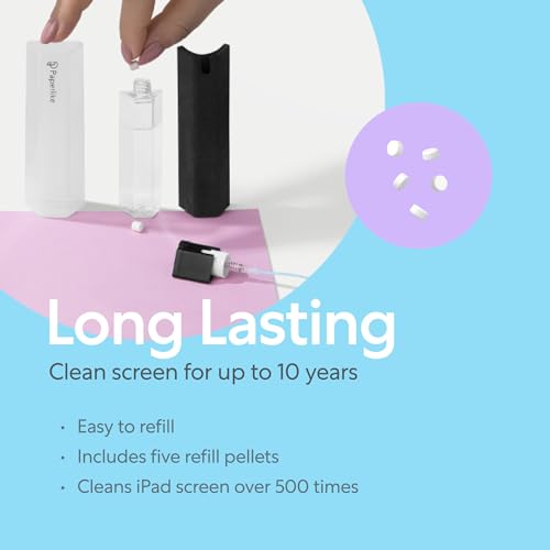 Paperlike® All-in-One Cleaning Kit - Refillable Microfiber Spray Bottle & Cleaning Solution + 5 Refill Tablets - Safe for iPad & Electronic Displays