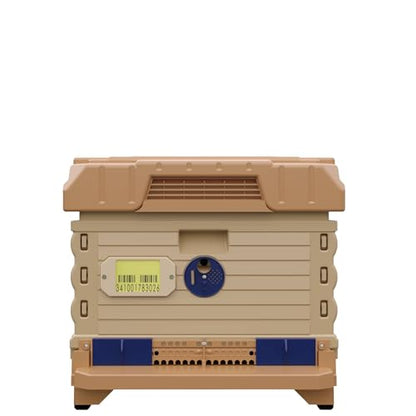 Apimaye Ergo Insulated 10 Frame Bee Hive Set [NO Frames Included] (Single Hive, Tan Body Blue Entrance) - color: Tan Body Blue Entrance