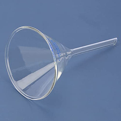 Labasics 2-Pack Glass Heavy Wall Funnel Borosilicate Glass Funnel, Short Stem 100 mm Diameter, 100 mm Stem Length - size: 100 mm Diameter and 100 mm Stem