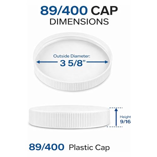 89mm (3.50") Fit -3 Pack White Plastic Lids – PE Foam Liner, Food-Grade, Leak-Resistant Caps (Jars Not Included) By The Kombucha Company - color: White, size: Plastic
