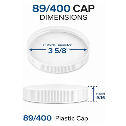89mm (3.50") Fit -3 Pack White Plastic Lids – PE Foam Liner, Food-Grade, Leak-Resistant Caps (Jars Not Included) By The Kombucha Company - color: White, size: Plastic
