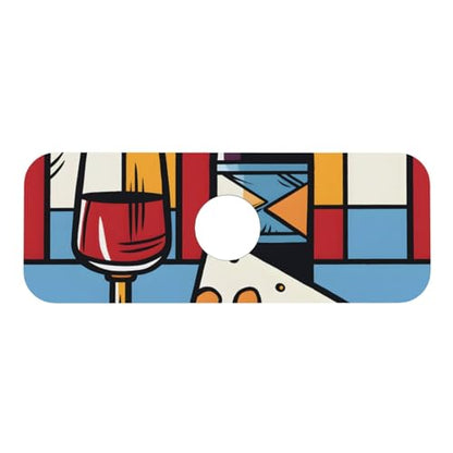 Kitchen Sink Faucet Mat Splash Guard, Cheese Red Wine Abstract Geometry Super Absorbent Drying Mat, Non-Slip Drain Pad for Bathroom Counter - color: Cheese Red Wine Abstract Geometry