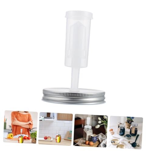 Fermenter Jar Lids Kit for Wide Mouth Mason Jars, 87mm Diameter, Includes 1 Lid and 1 Fermentation Airlock, Suitable for Pickling and Sourdough Proofing in Kitchen Random Color