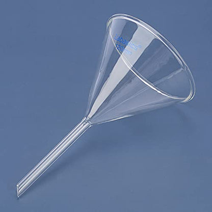 Labasics 2-Pack Glass Heavy Wall Funnel Borosilicate Glass Funnel, Short Stem 120 mm Diameter, 120 mm Stem Length - size: 120 mm Diameter and 120 mm Stem
