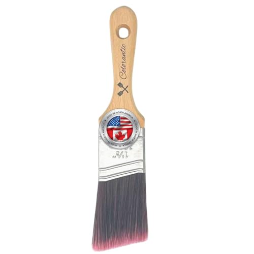Colorantic | Angle Chalk Based Paint Brush | Silk Brush Art and Craft Home Decor Paint Brushes Walls Trims House Tools (38mm Angle Natural Brush) - size: 38mm Angle Natural Brush