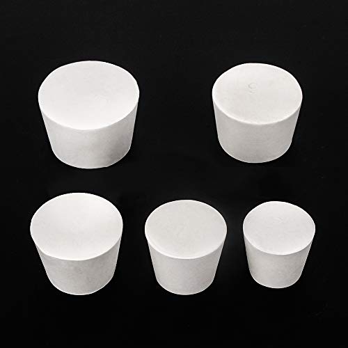5 Pieces (5 Assorted Sizes) #6 - #10 Solid Rubber Stoppers,Each Size One Assortment