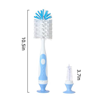 Chemimoso Multifunctional Cleaning Brush, Baby Bottle Brush, Bottle Brush Cleaner, Rotate The Suction Cup to Obtain The Small Bristle Brushes, Set Z, Green, Nylon and Nylon Brush - color: Green 2