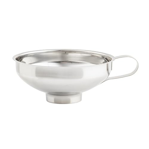 TableCraft 13423 Stainless Steel Canning Funnel, Wide Mouth Kitchen Funnels for Mason Jars, Liquids, Sauces, Preserving & Food Prep, Dishwasher Safe Canning Accessories