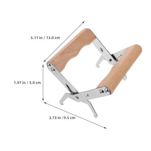 HANABASS 2pcs Steel Beehive Frame Capture Clamp with Wooden Handle, Beekeeping Equipment for Honey Harvesting and Hive Inspection, Beehive Lifter Gripper Tool for Apiary Supplies