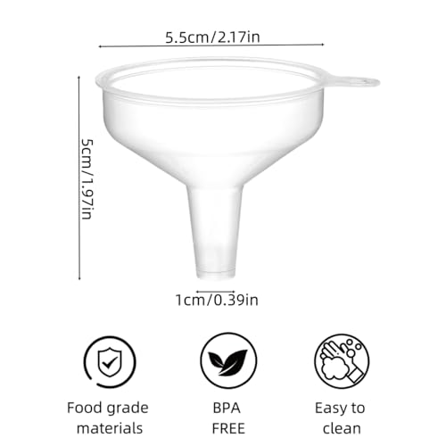 Small Funnel 4 Pack Food Grade Funnel Easily Transfer Liquids Granules Powders Funnels for Kitchen use Filling Bottles Water Bottle Funnel Lotion Essential Oils