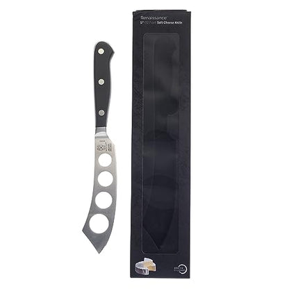 Mercer Culinary Renaissance Soft Cheese Knife, 5-Inch - color: Black Handle, size: 5-Inch Soft Cheese Knife