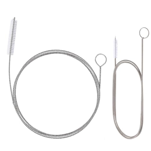 2-in-1 Drain Cleaning Kit-160 Inch Flexible Stainless Steel Drain Brush and 80 Inch Spring Drain Auger - style: 160 IN
