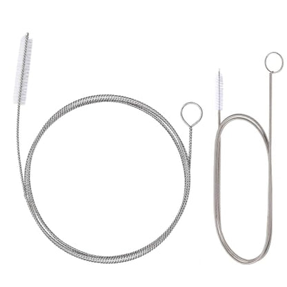 2 Pack Flexible Drain Cleaning Kit-160 Inch Flexible Stainless Steel Drain Brush and 80 Inch Spring Drain Auger - size: 160 IN