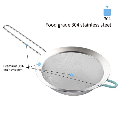 304 Stainless Steel 5.51 inch Fine Mesh Strainers for Kitchen, Colander-Skimmer with Handle, Sieve Sifters for Food, Tea, Rice, Oil, Noodles, Fruits, Vegetable 5.5 inch - size: Medium 5.5 inch